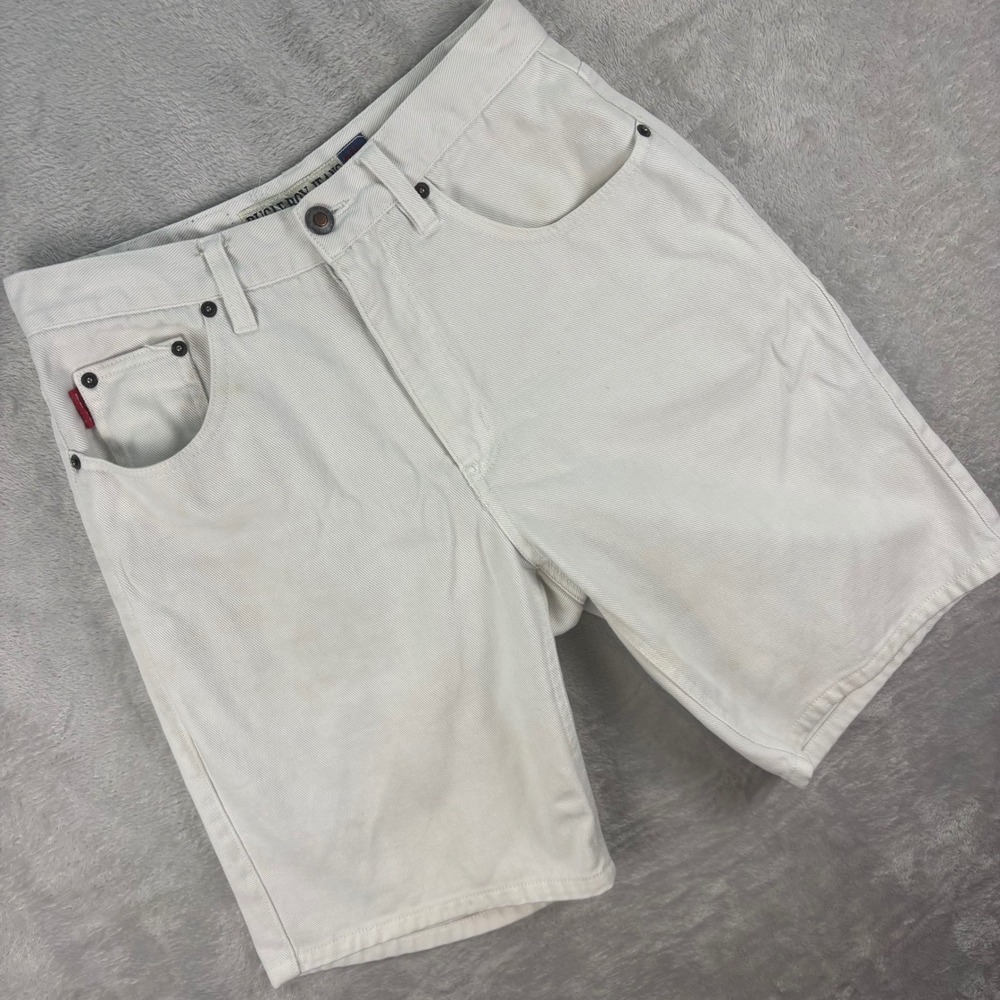 Bugle Boy Men's White Denim Shorts 750 Series BBCO 100% Cotton Size 29W Vtg‎